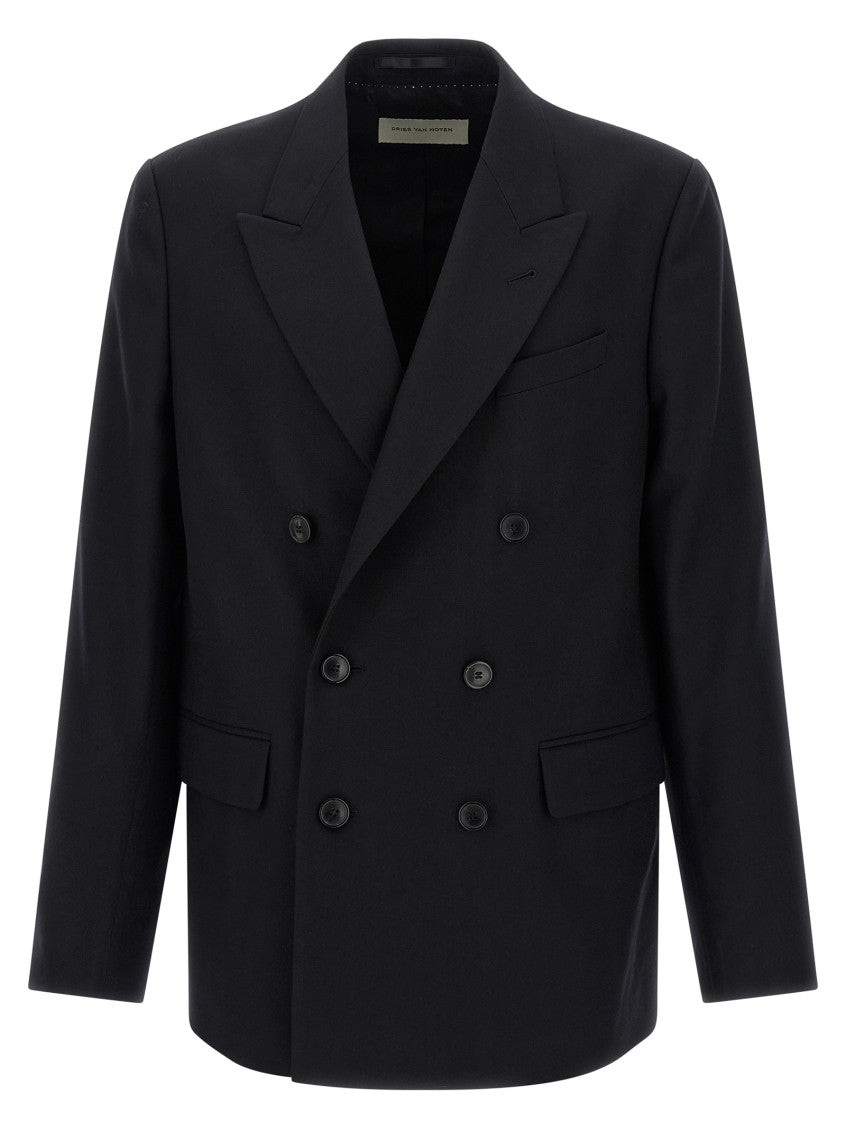 Black Peaked Lapel Blazer 1