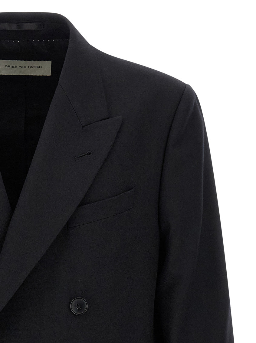 Black Peaked Lapel Blazer 3