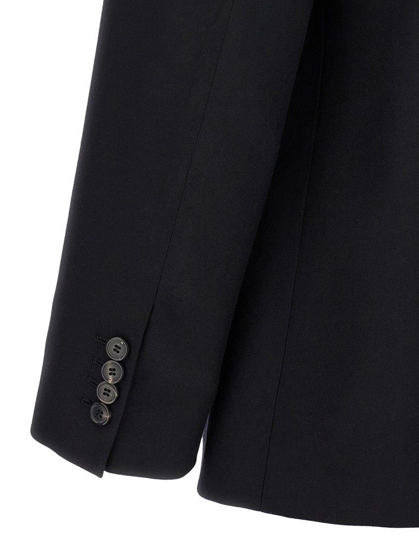 Black Peaked Lapel Blazer 4