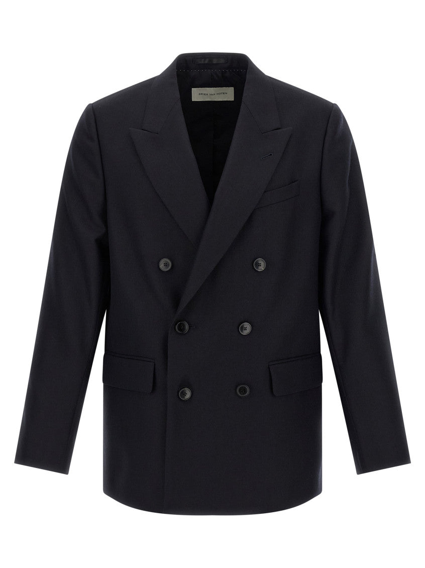 Dark Navy Peaked Lapel Blazer 1