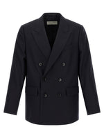Dark Navy Peaked Lapel Blazer 1
