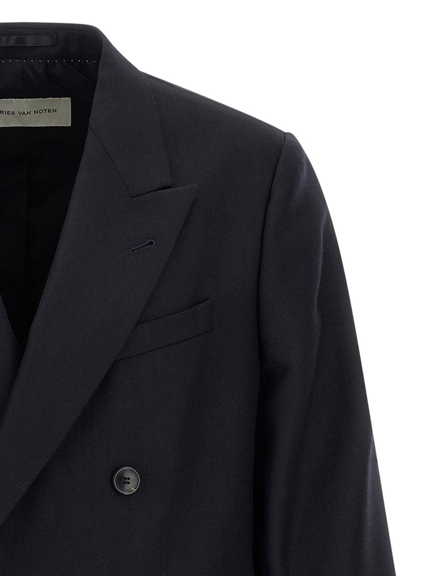 Dark Navy Peaked Lapel Blazer 3