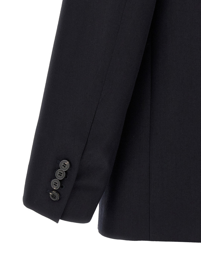 Dark Navy Peaked Lapel Blazer 4