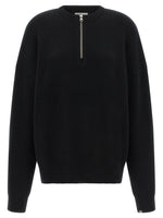 Black Half Zip Relaxed Sweater 1