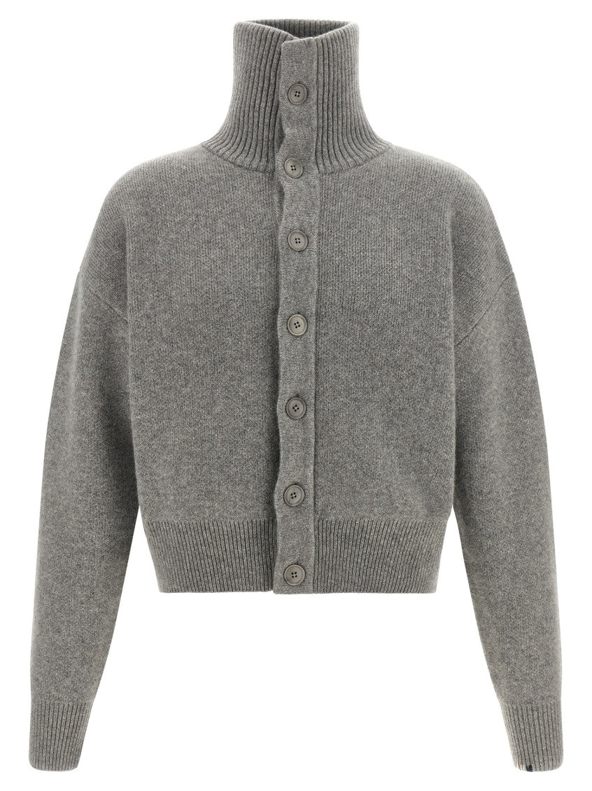 Grey Turtle Neck Cardigan 1
