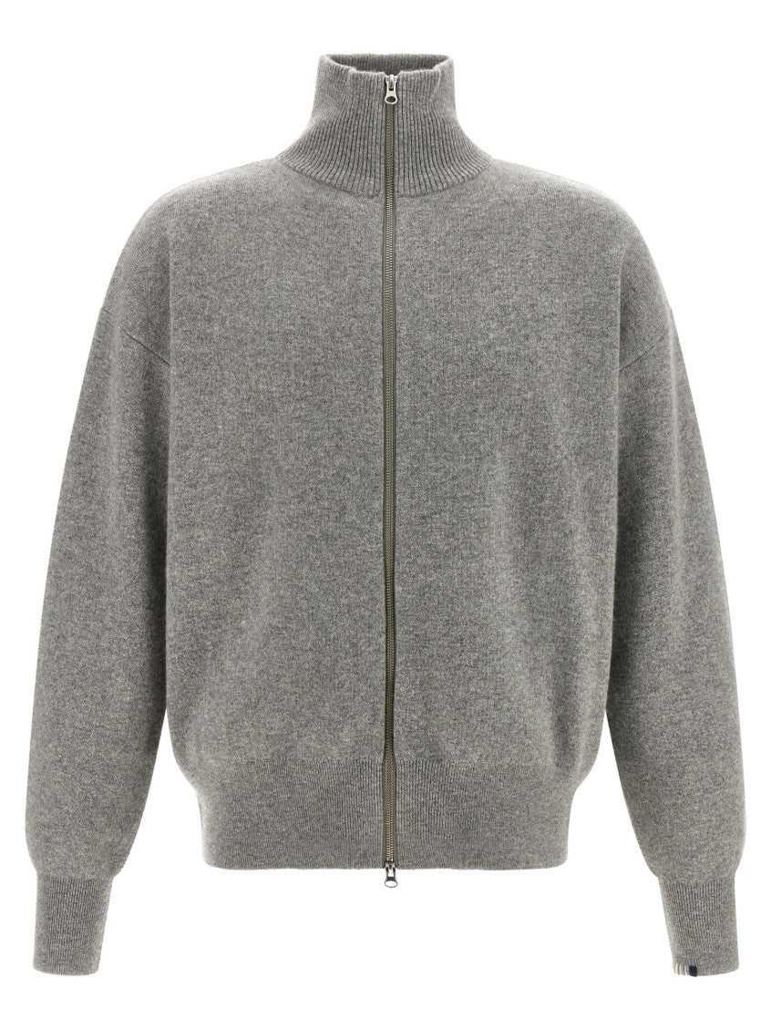 Grey Zip Up Turtle Neck Cardigan 1