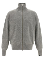 Grey Zip Up Turtle Neck Cardigan 1