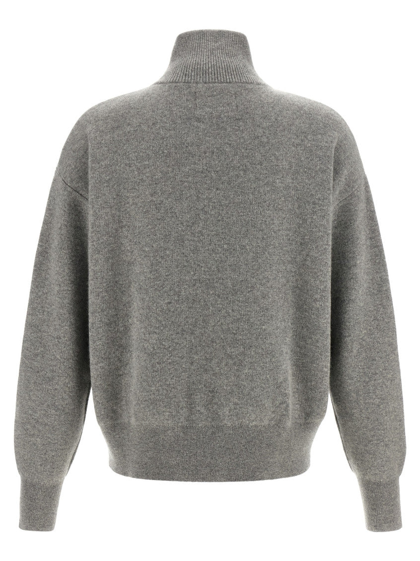 Grey Zip Up Turtle Neck Cardigan 2