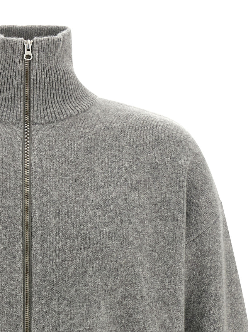 Grey Zip Up Turtle Neck Cardigan 3