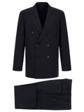 Dark Navy Peaked Lapel Suit 1