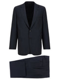 Navy Blue Notched Lapel Suit 1