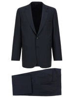 Navy Blue Notched Lapel Suit 1