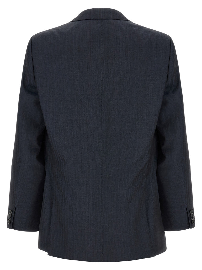 Navy Blue Notched Lapel Suit 2