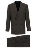 Olive Brown Peaked Lapel Suit 1