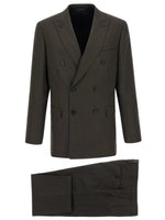 Olive Brown Peaked Lapel Suit 1