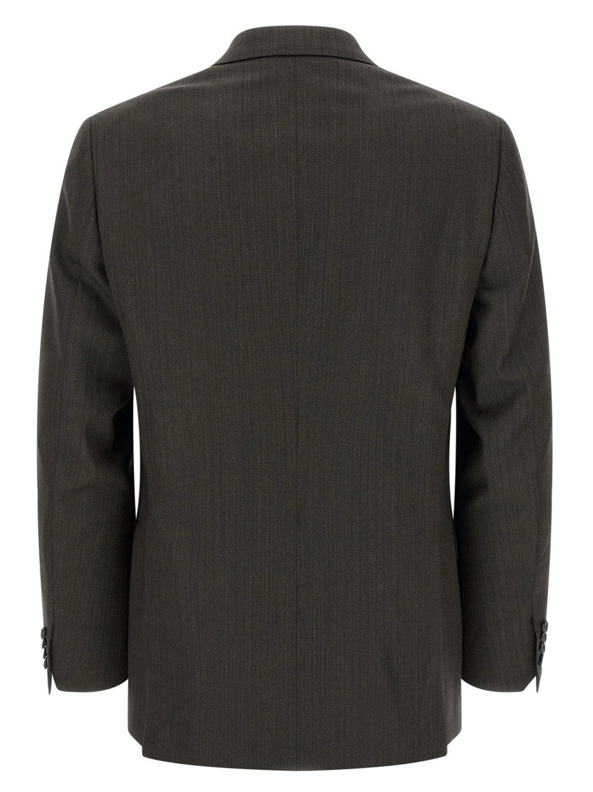 Olive Brown Peaked Lapel Suit 2