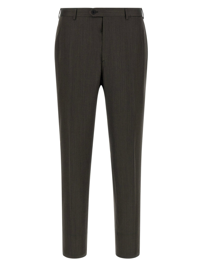 Olive Brown Peaked Lapel Suit 3