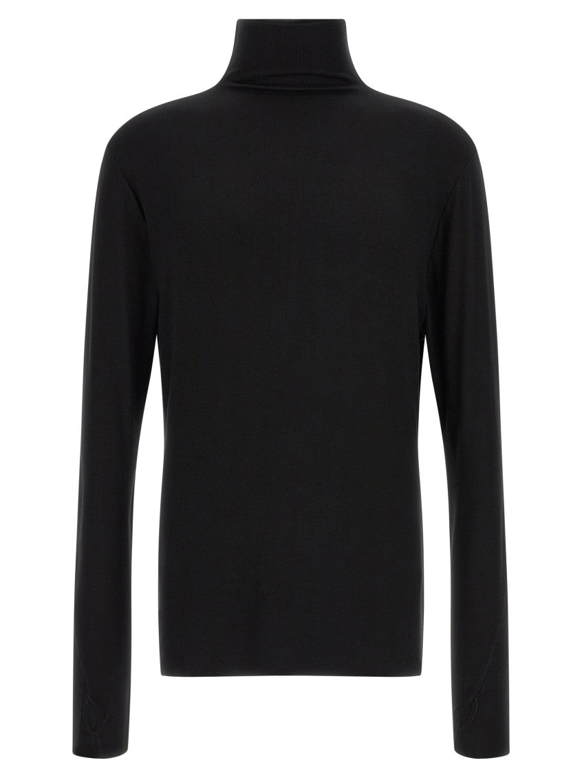 Black Solid Turtle Neck Sweater 1