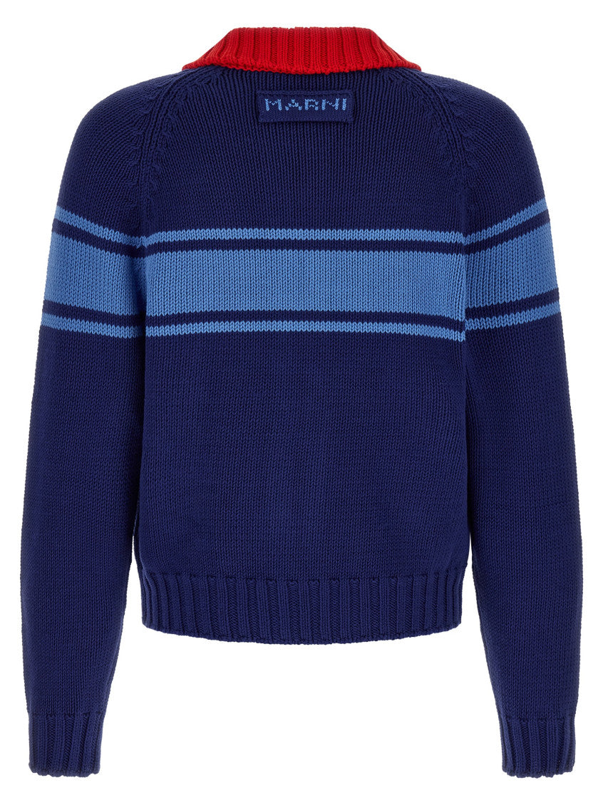 Navy Blue Zip Up Cardigan 2