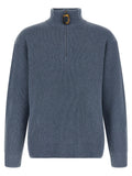 Blue Half Zip Knitted Sweater 1