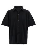 Black Relaxed Pleated Shirt 1