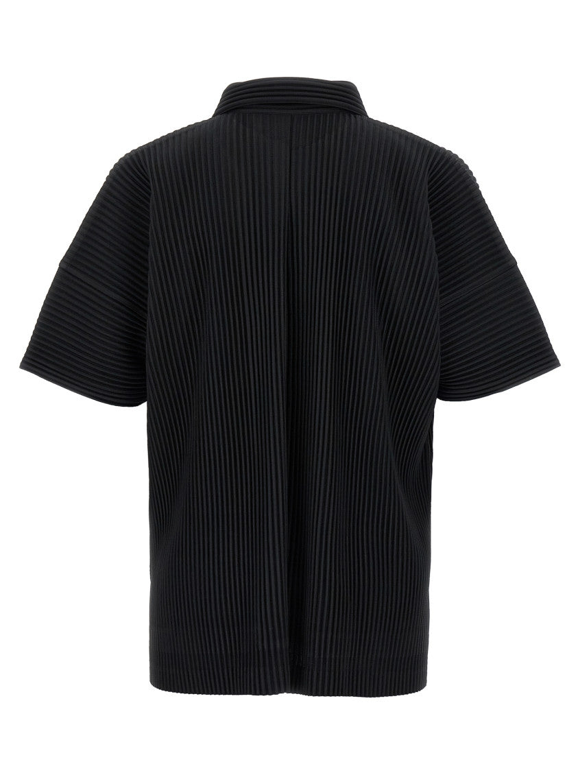 Black Relaxed Pleated Shirt 2