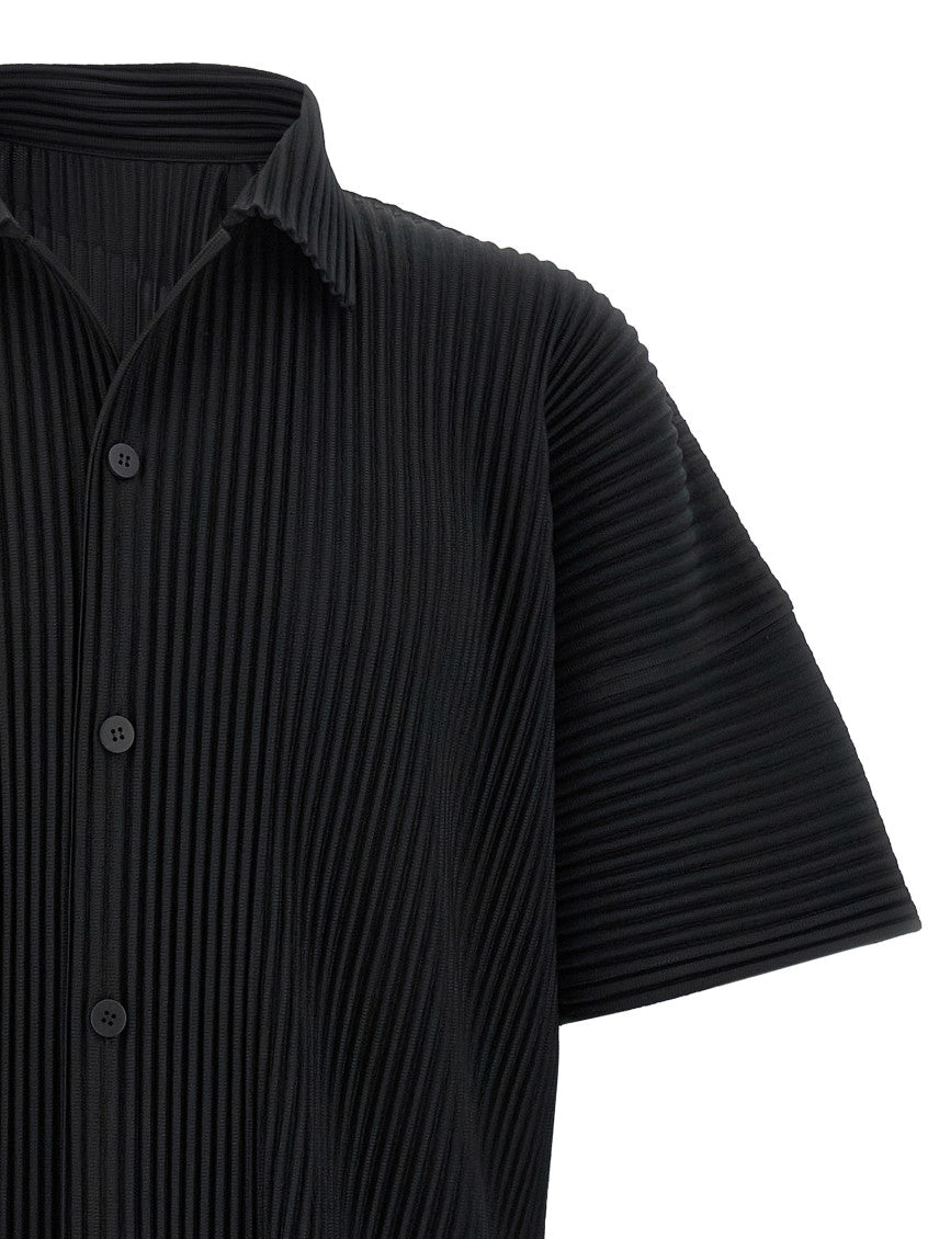 Black Relaxed Pleated Shirt 3