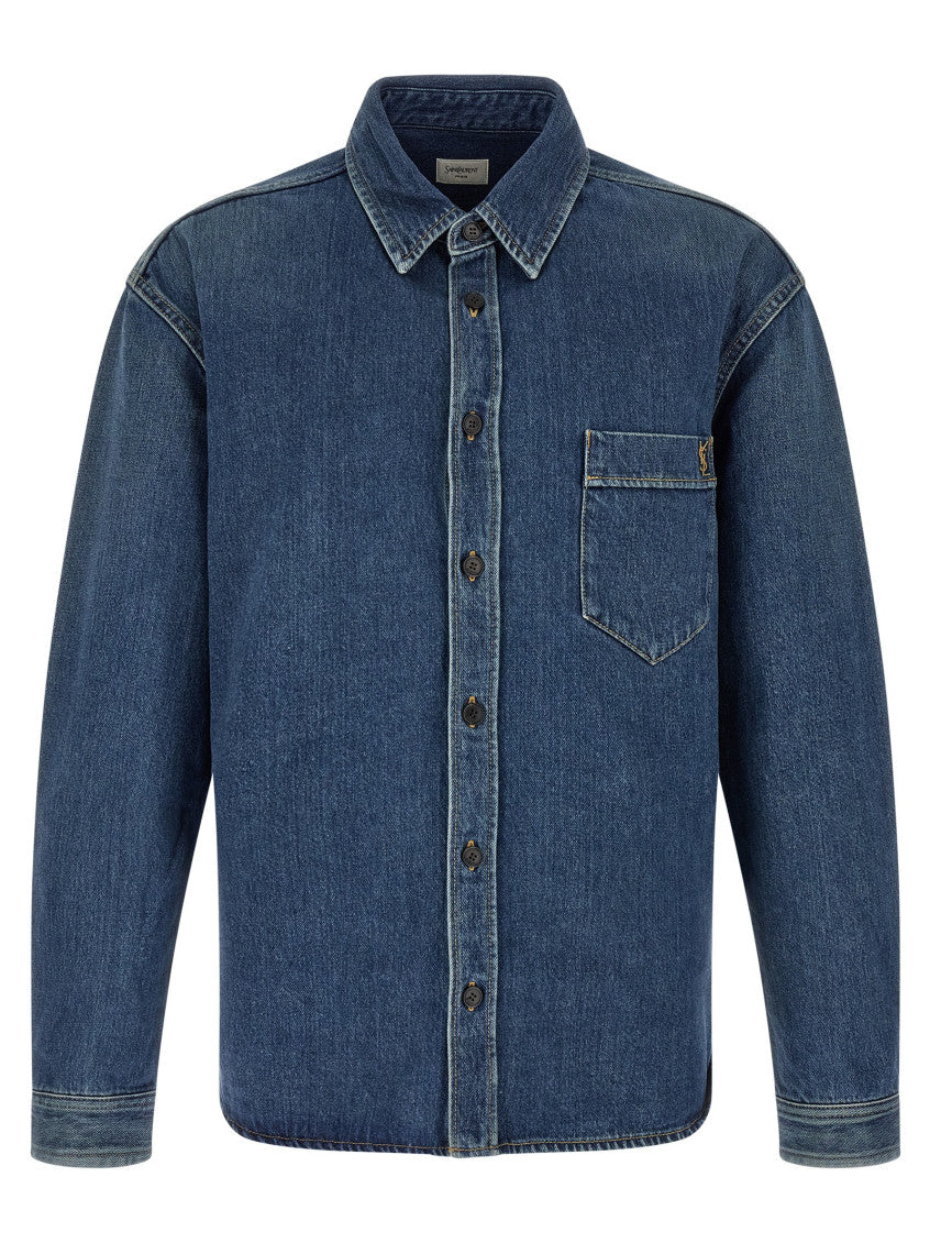 Blue Loose Denim Shirt 1