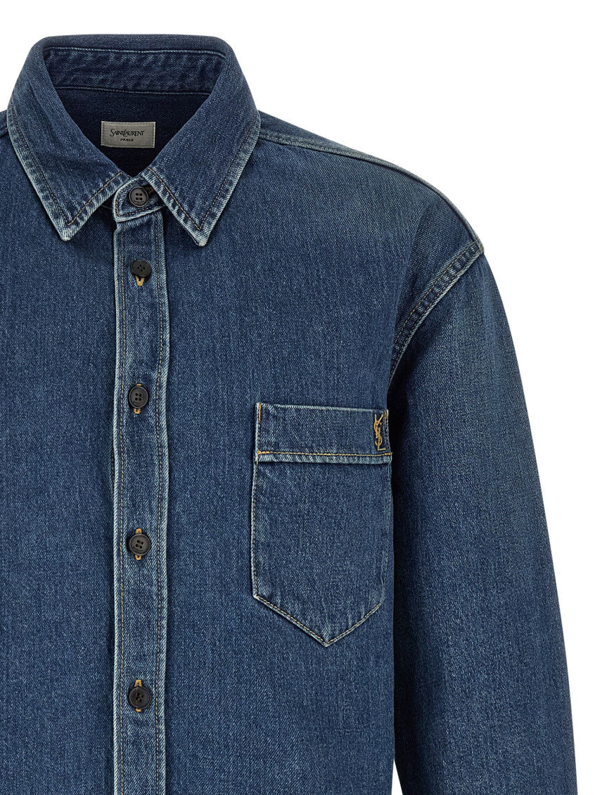 Blue Loose Denim Shirt 3