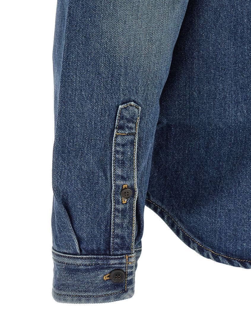 Blue Loose Denim Shirt 4