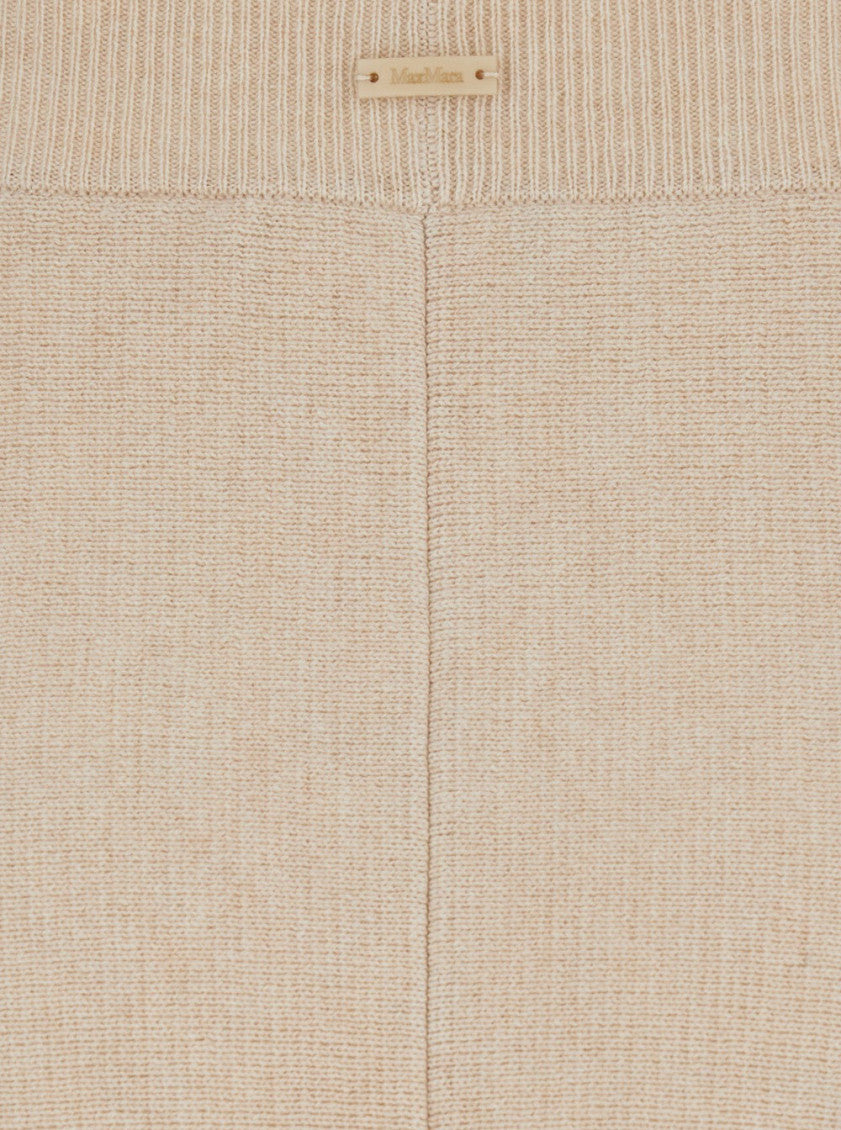 Beige Solid Midi Skirt 3