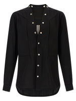 Black V Neck Solid Shirt 1