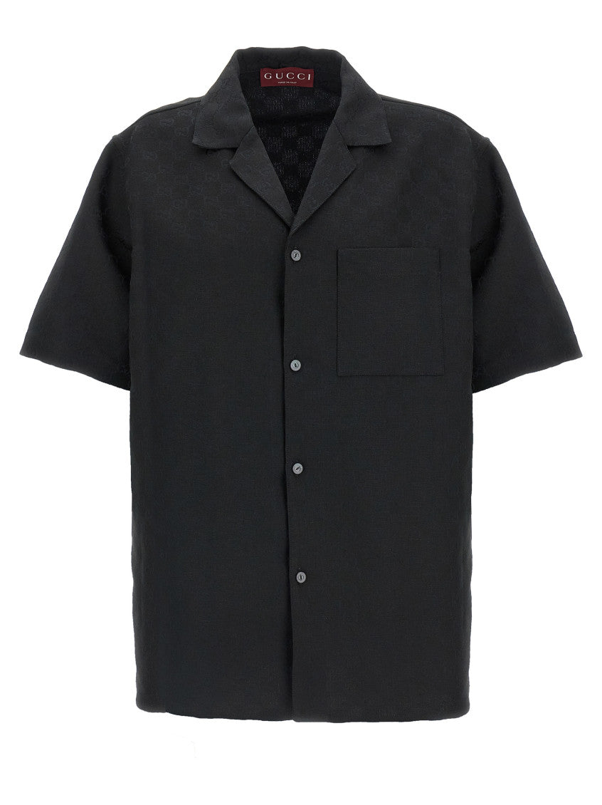 Black Regular Jacquard Shirt 1
