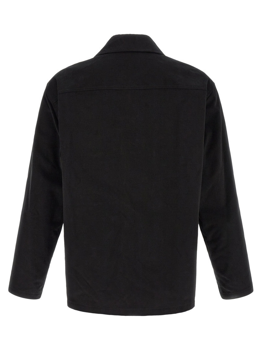 Black Relaxed Solid Overshirt 2