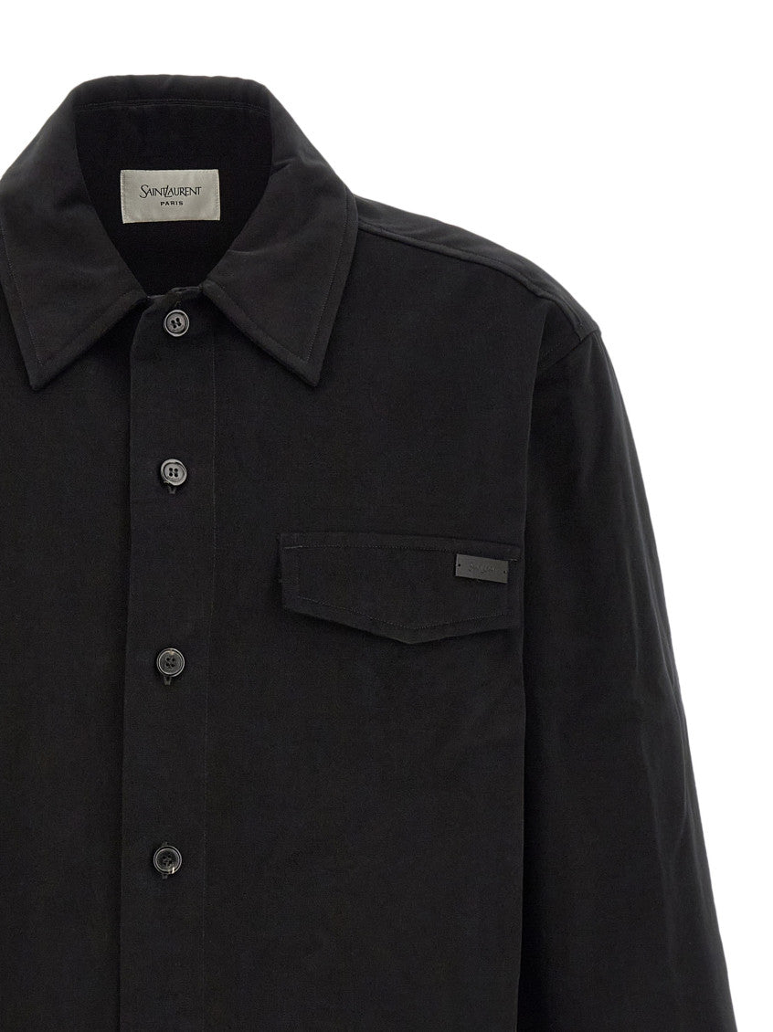 Black Relaxed Solid Overshirt 3