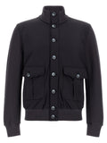 Dark Blue Solid Regular Jacket 1