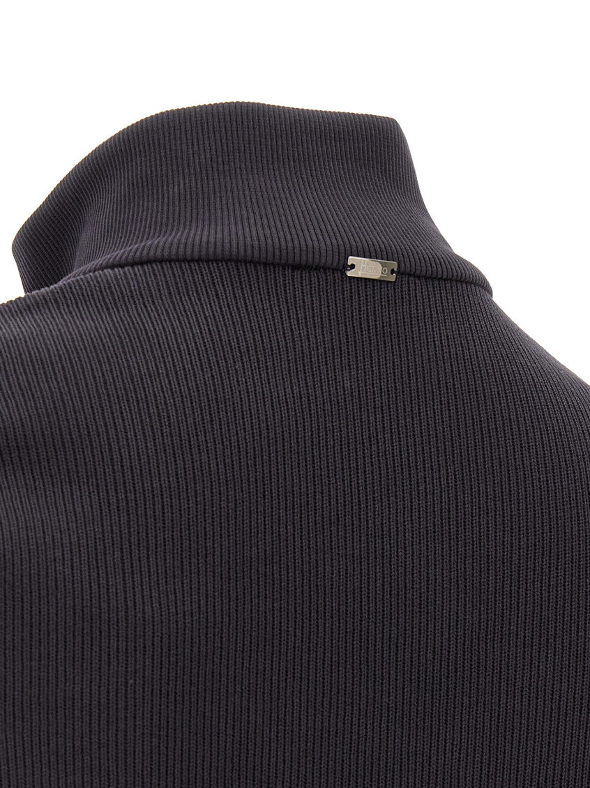 Dark Blue Solid Regular Jacket 4