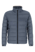 Blue Quilted Mock Collar Jacket 1