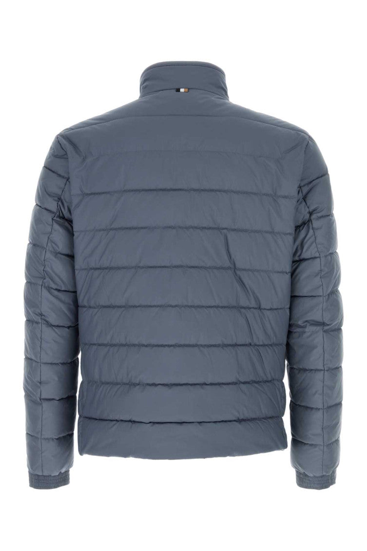 Blue Quilted Mock Collar Jacket 2