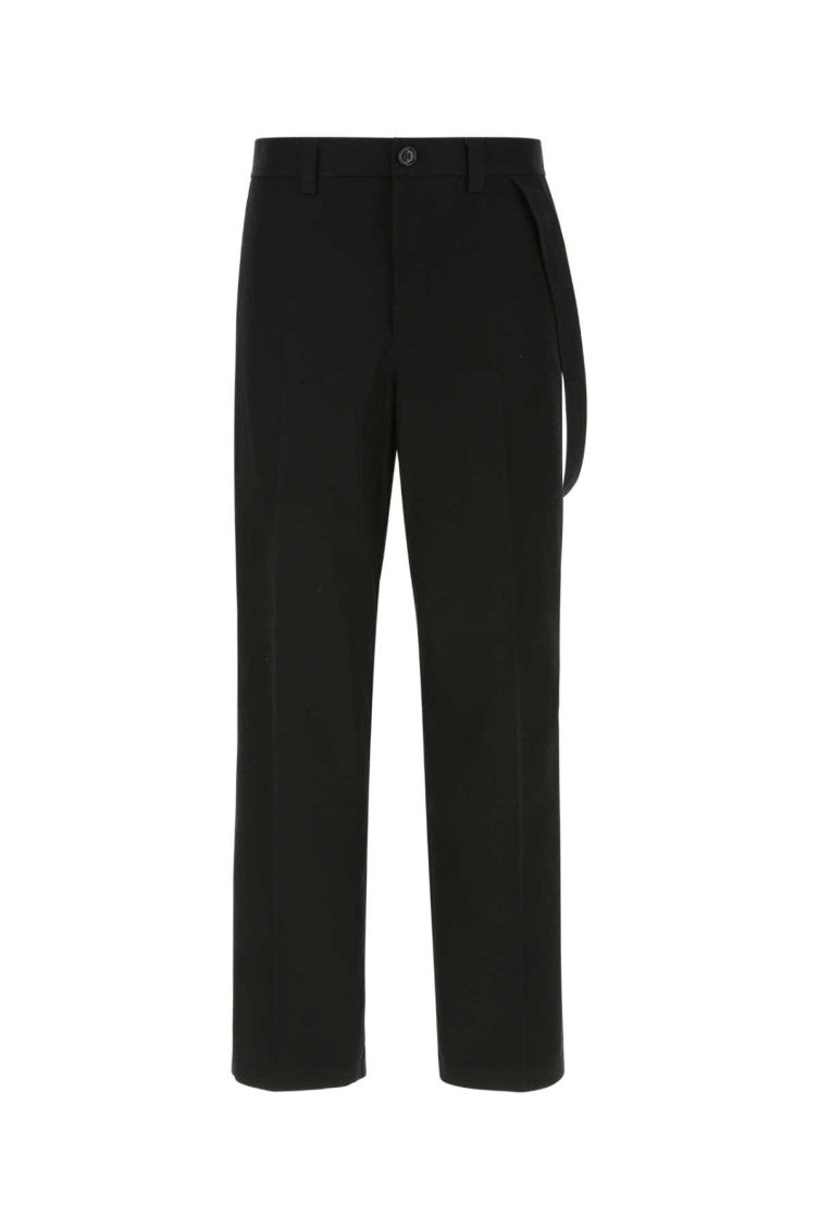 Black Cotton Wide-leg Pant 1