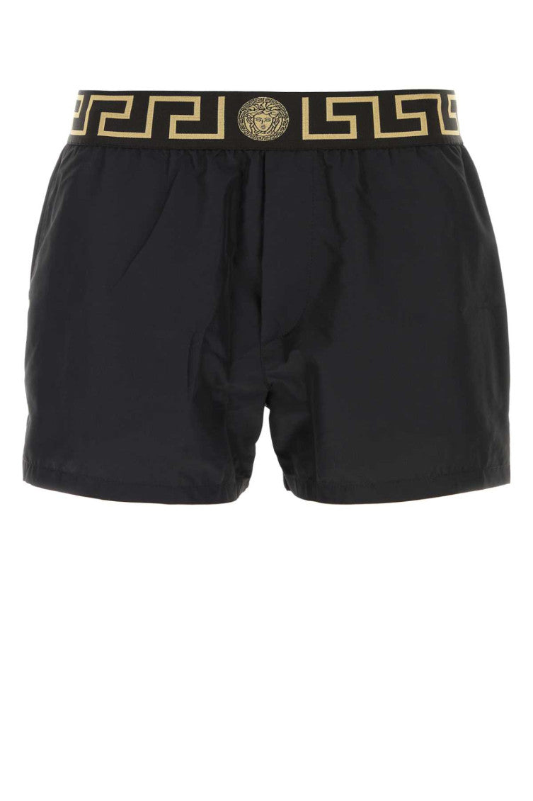 Black polyester swimming shorts 1