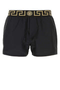 Black polyester swimming shorts 1