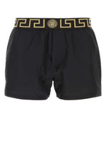 Black polyester swimming shorts 1