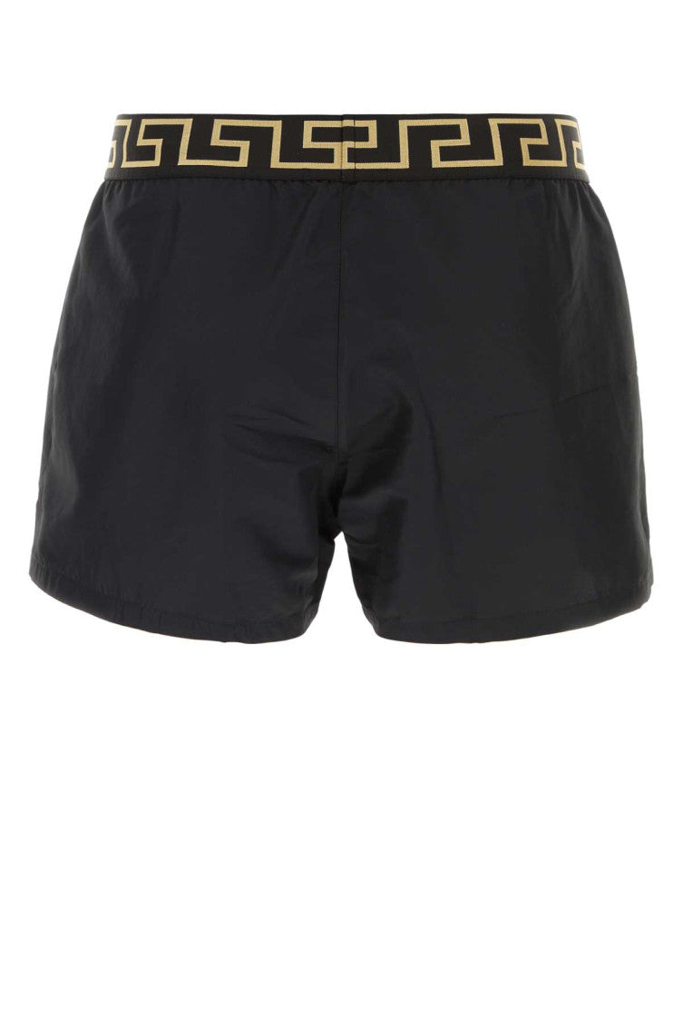 Black polyester swimming shorts 2
