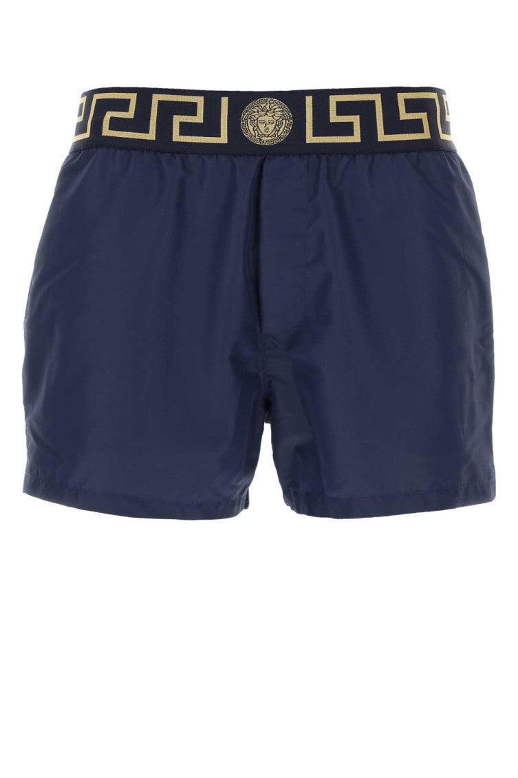 Blue polyester swimming shorts 1