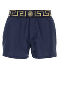 Blue polyester swimming shorts 1