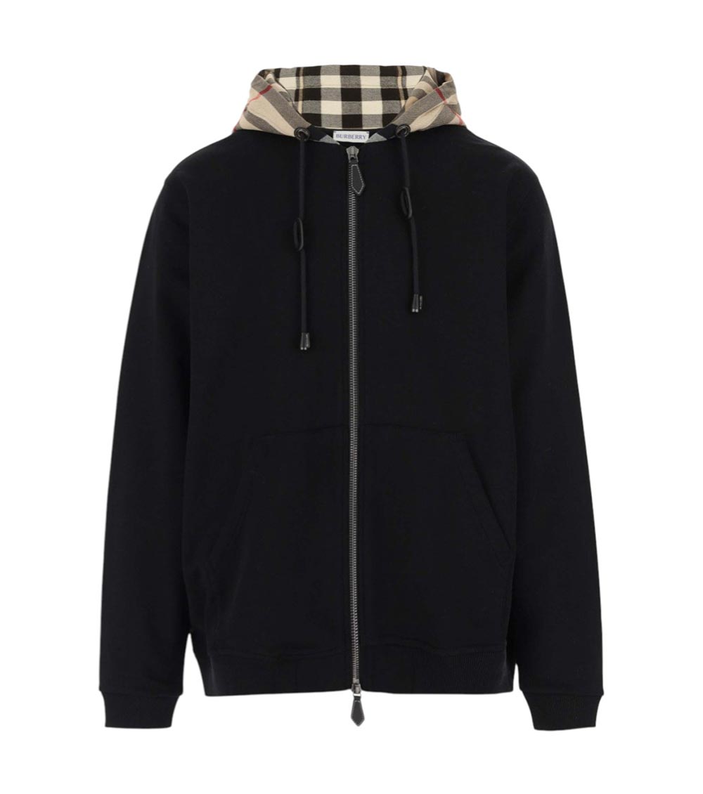 Black Check Hood Hoodie 1
