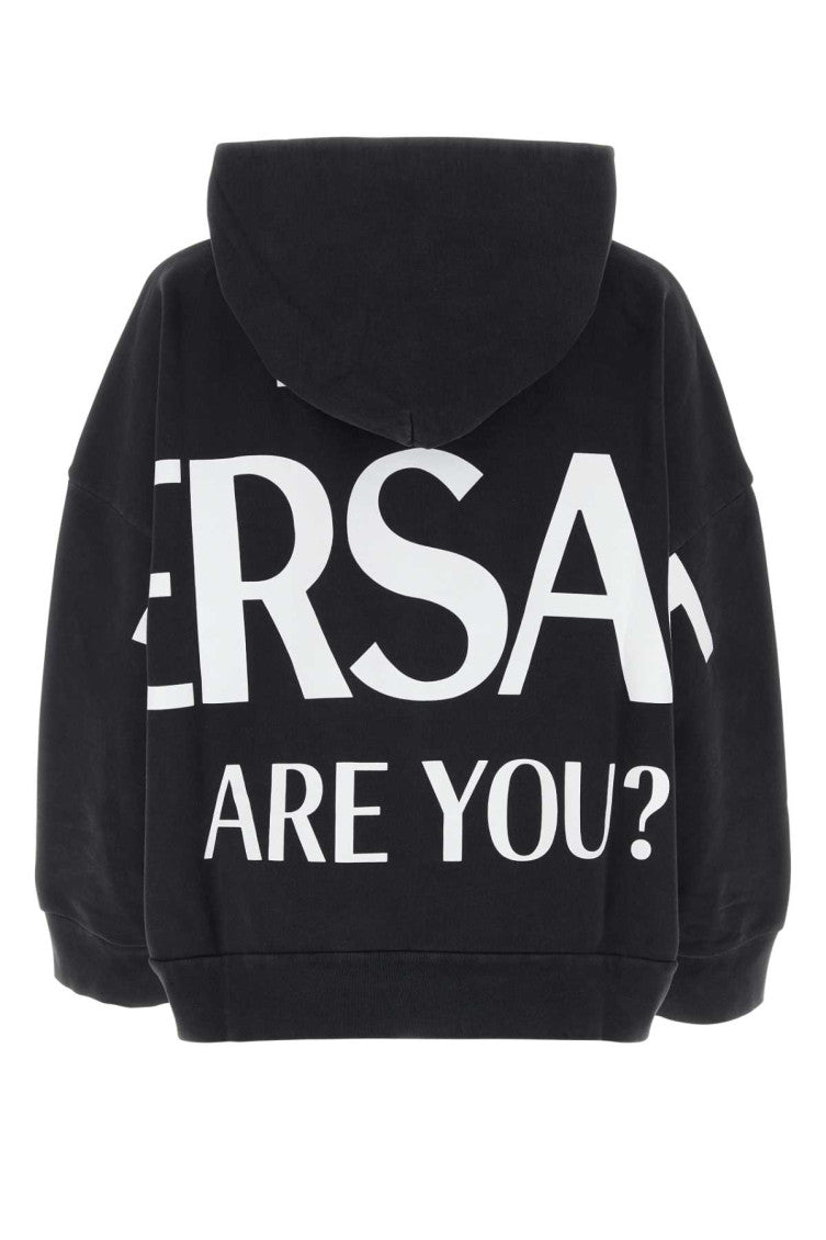 Black Cotton Oversize Sweatshirt 2