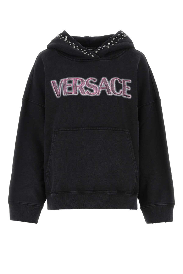 Black cotton oversize sweatshirt  1