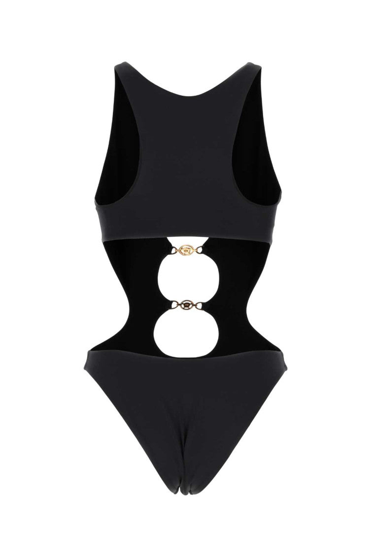 Black stretch nylon trikini  2